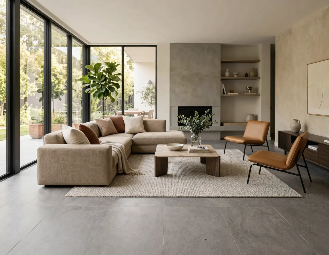 거실 바닥재 강마루 포세린 타일 비교, 시공 장단점 정리