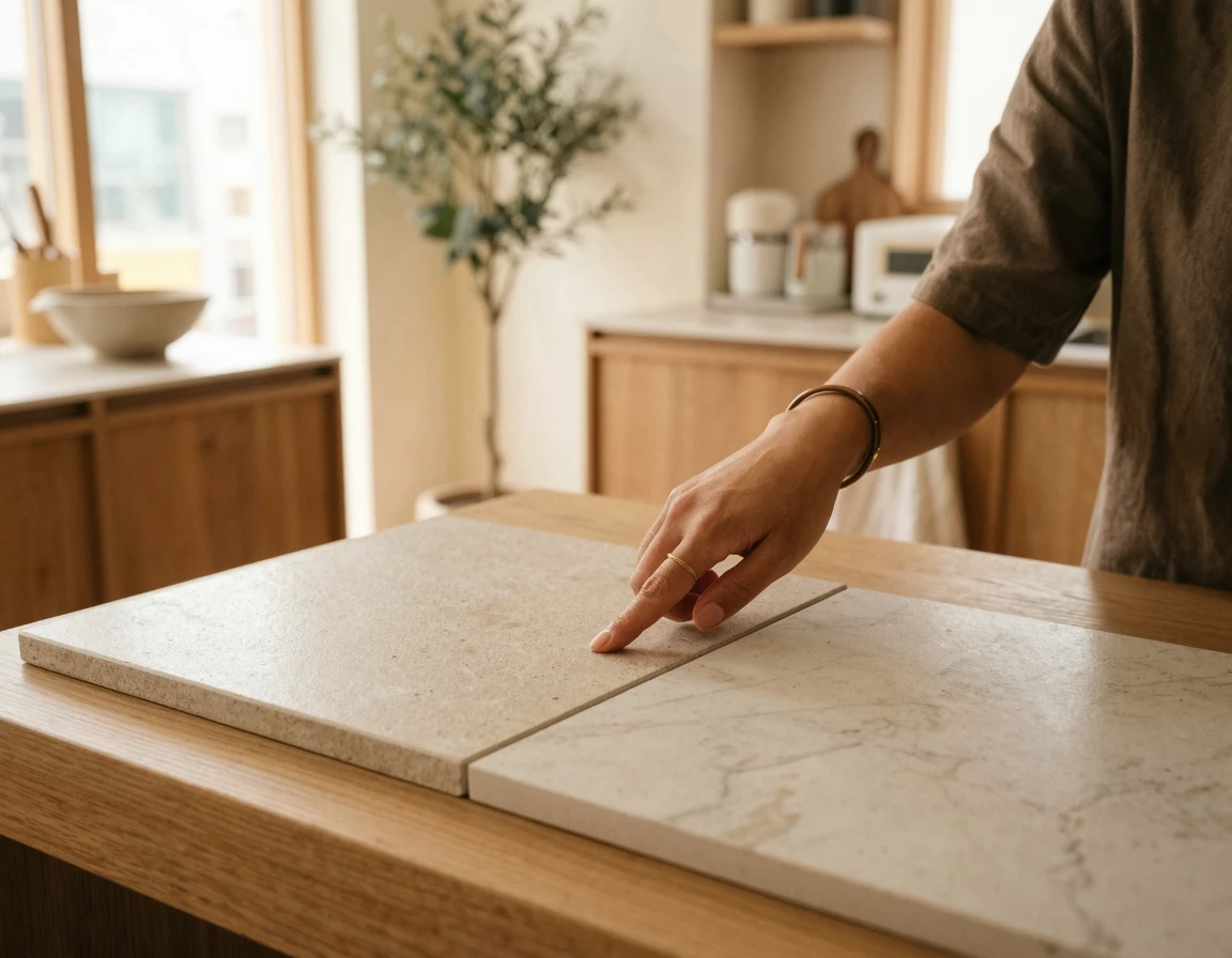 주방 싱크대 상판 소재 추천: 엔지니어드 스톤 세라믹 단점 비교