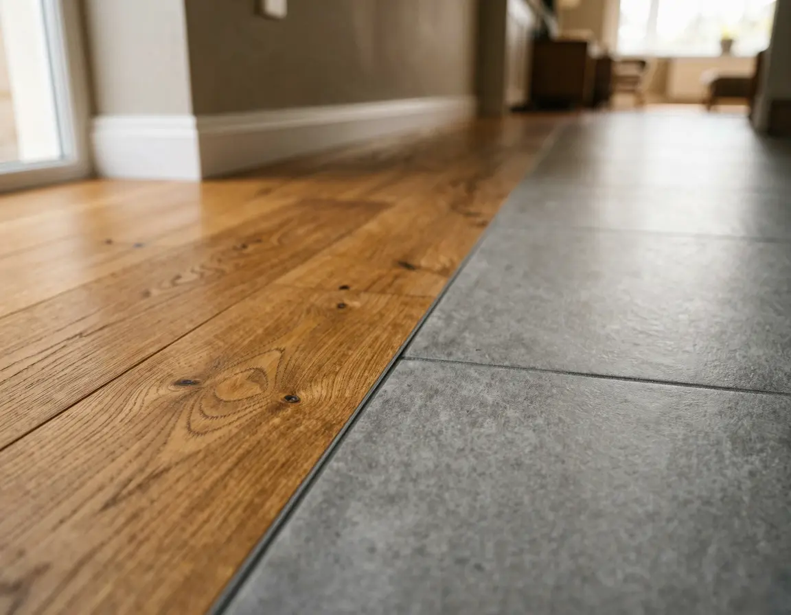 강마루와 포세린 타일의 질감과 느낌 비교