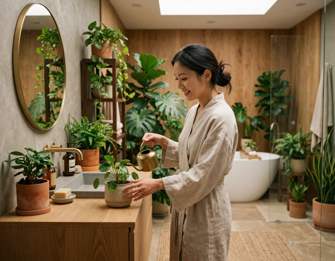 창문 없는 욕실 플랜테리어, 햇빛 없는 화장실 식물 추천