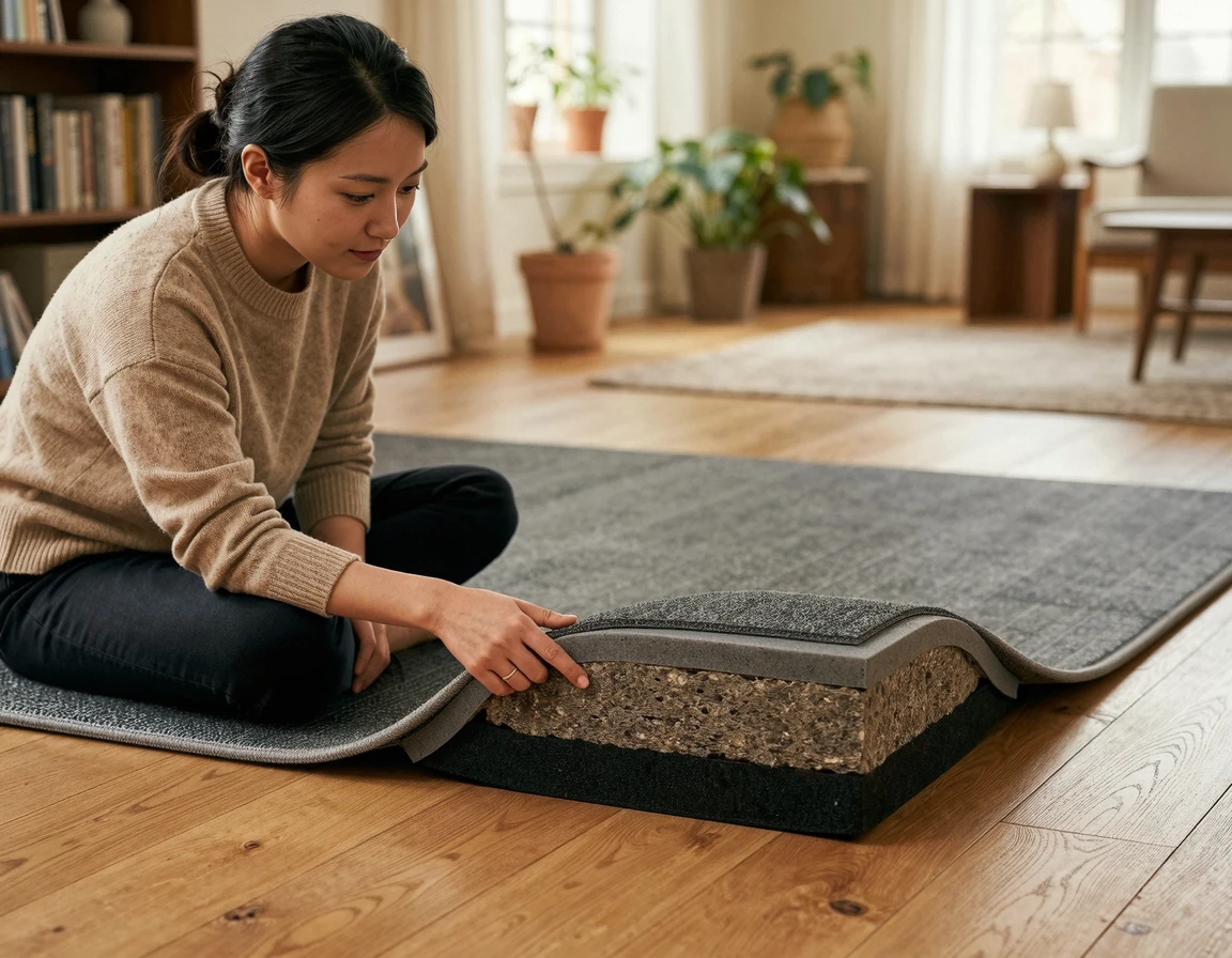 다중 구조로 이루어진 4cm 두께 매트의 단면 모습