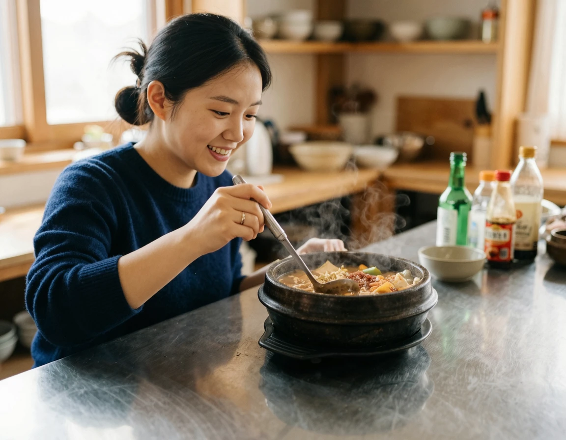 뜨거운 냄비를 바로 올릴 수 있는 스텐상판의 내열성