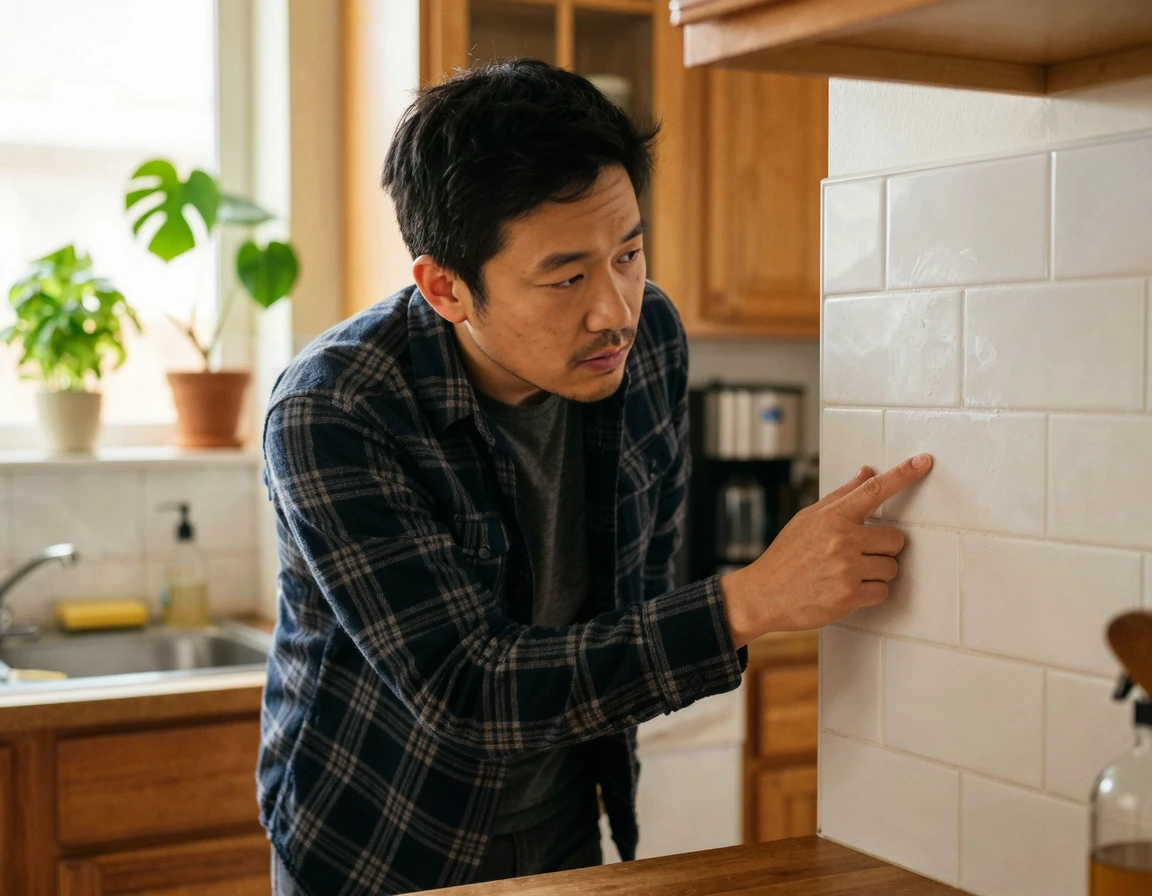 주방 타일 하얀 얼룩 원인 파악 및 완벽한 타일 백화 현상 제거 방법