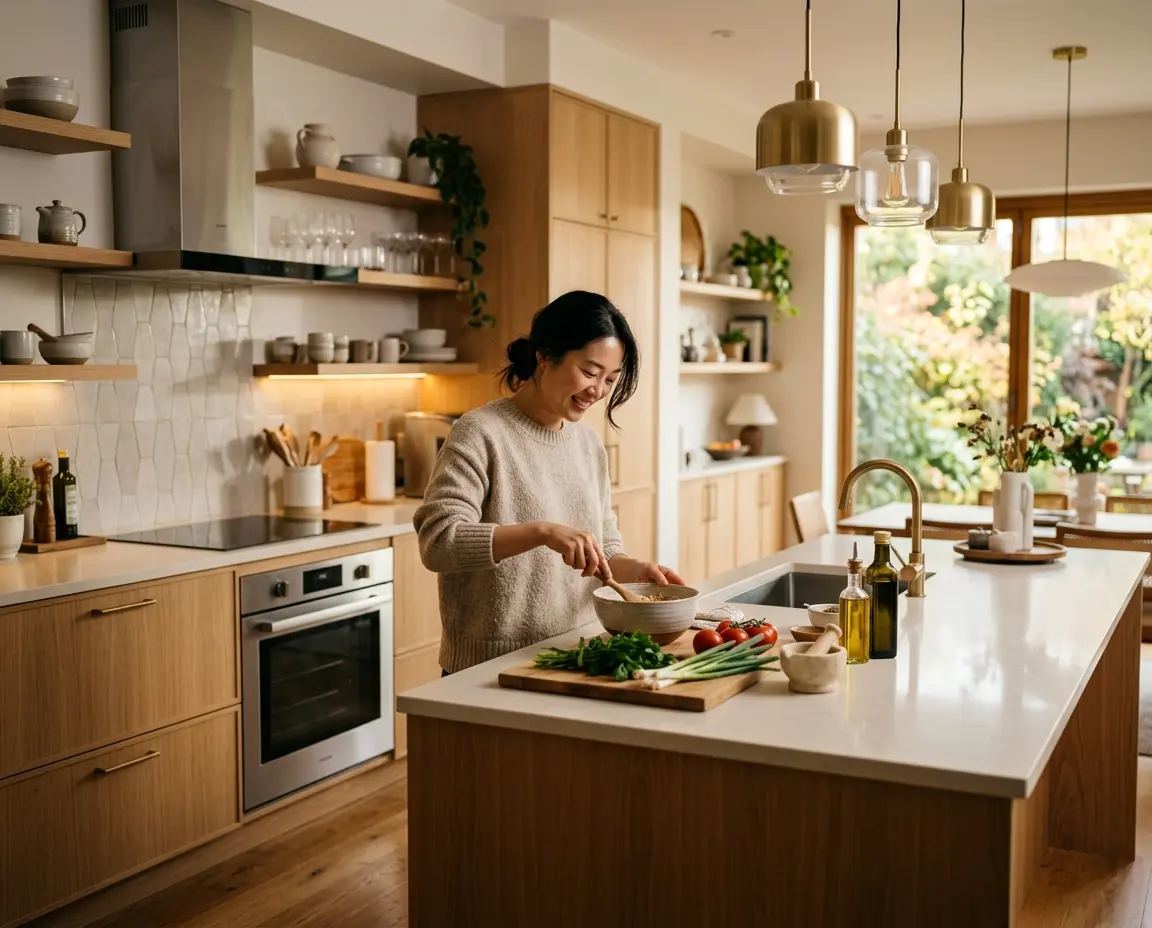 공간 완성: 주방 펜던트 조명 매립등 차이, 주방 레일 조명 설치 난이도